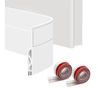 2 rollos burlete silicona autoadhesivo (100 cm) - Recortable, antiinsectos, ahorro energético + aislamiento acústico/frío para puertas (Blanco)