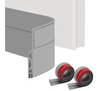 2 rollos burlete silicona autoadhesivo (100 cm) - Recortable, antiinsectos, ahorro energético + aislamiento acústico/frío para puertas (Gris)