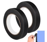 2 Rollos Cinta de Carrocero para Pintar 20mm x 50m Cinta de Pintor Autoadhesivo Fácil Rasgado sin Residuos Escribible Ideal para Pinturas, Manualidades, Reparaciones, Interior y Exterior (Negra)