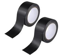 2 Rollos Cinta Reparación Reforzada en Tela, Duct Tape, Cinta Tela Reforzada, Cintas Adhesiva Telas, Reparaciones Fijación y Embalaje Fugas Techo Reparación Grietas Ruptura Tuberías, 30mm x 50m, Negro