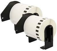 2 Compatibles Rollos DK22251 DK-22251 62mm x 15,24m Etiquetas continuas para Brother P-Touch QL-800 QL-810W QL-820NWB, texto rojo y negro sobre fondo blanco