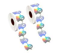 2 rollos de 1000 pegatinas temáticas festivas redondas reflectantes sólidas decoraciones para regalos suministros de fiesta de Halloween