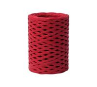 2 rollos de 150 m hilo paja rafia natural, papel for crochet, sombrero verano hecho a mano, bolso playa Para Manualidades(Red)