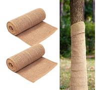 2 rollos de arpillera de yute natural diseñados para proteger las plantas de elementos invernales y daños con fácil aplicación (20 cm x 3 m2 piezas)