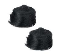 2 rollos de barba negra, decoraciones artesanales de bricolaje, cintas para el cabello de tela, accesorios para hacer barba, piel sintética negra
