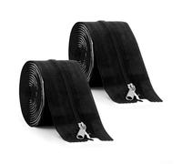 2 rollos de cinta autoadhesiva con cremallera para puerta, 7 pies x 3 pulgadas, para aplicaciones de sistema de barrera de entrada de invernadero, tela resistente para refugio al aire libre fácil