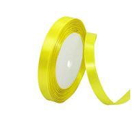 2 rollos de cinta de satén amarillo de 10 mm, 22 m, cinta amarilla de tela de colores sólidos para manualidades, envoltura de regalos, globos, costura, lazos para el pelo, Navidad, ramos de regalos,