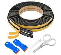 2 Rollos de Cinta de Sellado para Placa de Cocina, 10 m Junta de Placa Vitrocerámica, 6 mm x 3 mm Cinta de Montaje para Todo Tipo de Placas Embellecedor Vitroceramicas, con Raspador y Tijeras