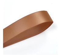 2 rollos de cinta satinada una cara, 100 yardas, 25/28/32mm, marrón, for decoración fiestas, bodas, flores rosas hechas a mano, regalos navidad para Envolver Regalos Navidad Fiestas(Color 16,28mm)