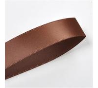 2 rollos de cinta satinada una cara, 100 yardas, 25/28/32mm, marrón, for decoración fiestas, bodas, flores rosas hechas a mano, regalos navidad para Envolver Regalos Navidad Fiestas(Color 19,25mm)