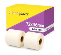 2 rollos de etiquetas térmicas directas blancas compatibles de 72 mm x 36 mm para Zebra GK420d GK420t GC420d GX420t GC420t GX430t GT800 LP2844 TLP 2844 Citizen CL-S521 CL-S621 CL-S633 1 (10 unidades).