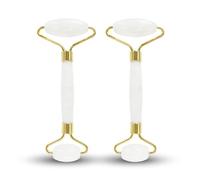 2 rollos de jade blanco masaje facial - jade rodillo de piedra 100% natural sin tratamiento químico - antiedad - reduce las líneas finas - estimula la circulación sanguínea - Sun & Sia