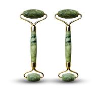 2 rollos de jade verde masaje facial - jade rodillo de piedra 100% natural sin tratamiento químico - antiedad - reduce las arrugas - Estimula la circulación sanguínea - Piel brillante - Sun & Sia