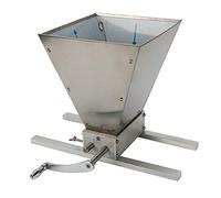 2 rollos de molinillo de cereales, trituradora de malta, maíz, grano, trituradora, trituradora, trituradora, trituradora manual, ajustable (rodillo de acero inoxidable con escala + base de aluminio)