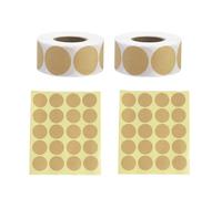 2 rollos de pegatinas de papel kraft redondas con 2 hojas de papel kraft, etiquetas adhesivas en forma de puntos para el hogar, escuela, almacén, oficina
