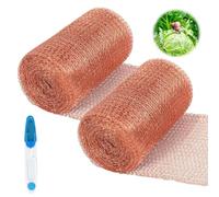 2 rollos de rollo de rejilla de cobre, red de cobre, malla de metal, protección de malla de cobre, malla de cobre de punto, malla de alambre de cobre, protección contra caracoles para ratones,