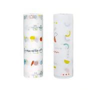 2 rollos de toallitas de limpieza desechables impresas, paños de cocina para lavar platos, superficies y encimeras (diseño de patrón aleatorio)