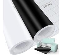 2 rollos de vinilo adhesivo permanente inteligente para Cricut Explore 3/Maker 3, vinilo adhesivo inteligente permanente 33x200cm negro+blanco, lámina de plóter autoadhesiva, rollo de vinilo para DIY