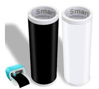 2 rollos de vinilo permanente inteligente para Cricut Joy, 14x200 cm, rollo de vinilo autoadhesivo de transferencia de calor, para manualidades, camisetas, pancartas, decoración (negro y blanco)