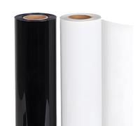 2 rollos de vinilo textil blanco y negro de 30,5 cm × 915 cm | Película de corte para imprimir en tela con Cricut y Cameo | Película de transferencia para planchar en camisetas DIY.