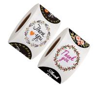 2 Rollos Pegatinas de Flores de Agradecimiento Autoadhesivas para