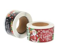 2 Rollos Pegatinas de Sellado Navideñas Rollo Adhesivo Decorativo