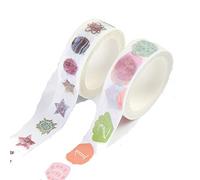 2 rollos portátil Washi papel mano rasgar banda número diseño cinta decorativa para bricolaje resistente y económicoTratamiento duradero