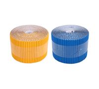 2 Rollos Tablero de Anuncios Fronteras Papel Festivo de Fondo de DecoracióN Festoneado para Bordes Decorativos (Amarillo y Azul)