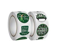 2 Rolls of St. Patrick's Day Sticker Gift Wrapping Stickers Decorative Sticker Green