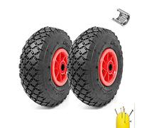 2 Ruedas Completas Antipinchazos de Poliuretano 3.00 - 4 Gomas de Poliuretano - Ruedas Carretilla Portapaquetes