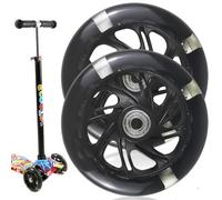 2 ruedas de 100 mm para scooter, ruedas de luz LED, 100 mm, ruedas de repuesto con ABEC, 9 rodamientos de bolas, adecuadas para todos los scooters con ruedas de 100 mm, color negro