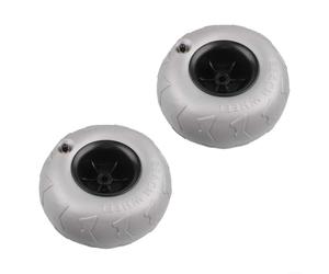 2 ruedas de globo de repuesto para carrito de playa y carrito de camping, neumáticos de PVC de 205 x 115 x 12 mm con banda de rodadura ancha para ayudar al movimiento en arena suave y hierba