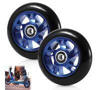 2 ruedas de repuesto de 100 mm, ruedas de repuesto 88 A con rodamientos ABEC-9, llantas de aleación de aluminio, accesorios compatibles con la mayoría de scooters de acrobacias (azul)
