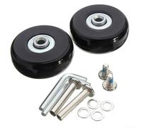 2 ruedas de repuesto para kit de reparación de maletas de equipaje, rodillos de goma con rodamientos dobles (43mm*18mm)