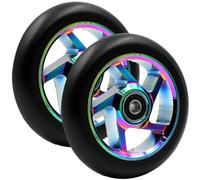 2 Ruedas de Repuesto para Scooter 100mm, Pro Stunt y Freestyle con Rodamientos ABEC-9, 100 x 24mm, Compatibles con Razor, Apollo, Cox Swain y la Mayoría de Patinetes de Acrobacias