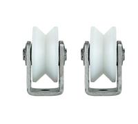 2 Ruedas giratorias con Ranura,Rodillo de riel Deslizante de Nailon Resistente,Polea direccional,Rodamiento de Acero Inoxidable 201,para máquinas industriales,Puertas corredizas,Portones