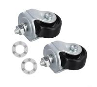 2 ruedas giratorias de acero para gato hidráulico de 2 toneladas, kit de reparación de remolque de suelo, herramienta de garaje, accesorio de herramienta de garaje, acabado negro, juego de piezas de
