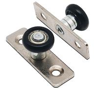 2 ruedas guía de silicona para puerta corredera alta, rodillo guía de suelo, soporte de montaje de puerta de rodillos altos de nailon doble para puertas corredizas, dos agujeros, plateado