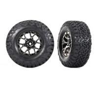 2 ruedas llantas + neumáticos traseros Traxxas Ford Raptor F-150 - 10187-BLKCR