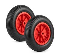 2 Ruedas Para Carretilla 3.50 - 8 Goma Llena Antipinchazo Poliuretano 100kg PU