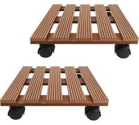 2 Ruedas Para Plantas Para Exteriores,Soporte Cuadrado, Posavasos Con Ruedas Giratorias 360° Para Sombrilla, Cubo De Basura, Barril De Lluvia, Maceta Para Plantas,Ayuda De Transporte B,30*30CM