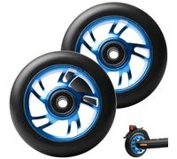 2 ruedas para scooter, ruedas para scooter, ruedas de 100 x 24 mm, ruedas de repuesto para patinete de acrobacias, 100 mm, compatibles con la mayoría de patinetes, kickscooter(azul)