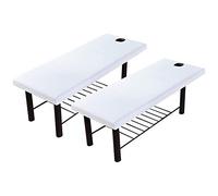 2 sábanas de masaje con agujero para la cara, cama de belleza universal, sábana bajera elástica para sofá, funda de sofá, spa suave para salón de belleza facial (blanco)