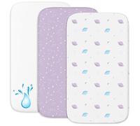 2 Sabanas Minicuna + 1 cubrecolchon para minicunas para Bebes Impermeable elástico - Lote de 3 Ropa de Cuna - Talla 55x90cm - Compatible con cunas, colchon - Niño y Niña - Espacio