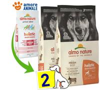 2 SACOS - Almo Nature Perro Holístico Grande 12 Kg - Carne Y Arroz - Para Perros