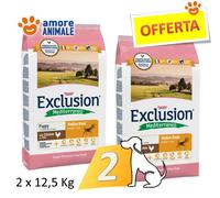 2 Sacos - Exclusion Perro Mediterráneo Puppy & Junior Medio Breed Pollo 12,5 KG
