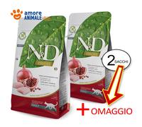2 SACOS - Farmina Cat N&D Prime Grain Free - Adulto → Pollo Y Granada - 5 Kg