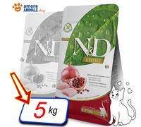 2 SACOS - Farmina Cat N&D Prime Grain Free - Gatito → Pollo Y Granada - 5 kg