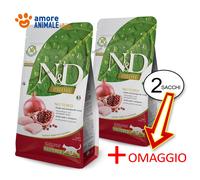 2 Sacos - Farmina Cat N y D Prime Grain Free - Neutered→ Pollo Y Granada 5KG