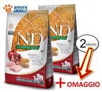 2 Sacos - Farmina Perro N y D Ancestral Adulto Medio / Maxi → Pollo Granada 12KG